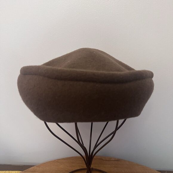 Parkhurst 100% Wool Pillbox Hat Brown Regal Classy Classic Dressy Vintage Style - Picture 4 of 9